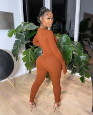 Sexy Long Sleeve Hollow Out Chain Slim Jumpsuit YD-8551