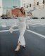 Sexy Lace Off Shoulder Long Sleeve Mermaid Maxi Dress ME-5043