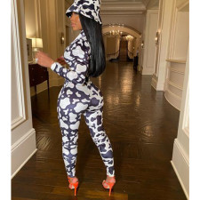 Casual Printed Long Sleeve Skinny Jumpsuit SHD-9809