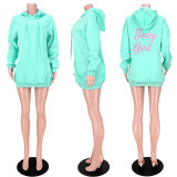 Casual Embroidery Pocket Hoodie Dress ASL-6530