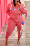 Plus Size Fleece Hoodies Casual Two Piece Sets WAF-77370