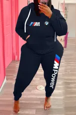 Plus Size Fleece Hoodies Casual Two Piece Sets WAF-77370