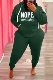 Plus Size Fleece Letter Print Hoodies 2 Piece Sets WAF-77373