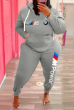 Plus Size Fleece Hoodies Casual Two Piece Sets WAF-77370