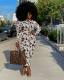 Plus Size Sexy Printed Long Sleeve Midi Dress XMY-9335