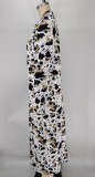 Plus Size Sexy Printed Long Sleeve Midi Dress XMY-9335