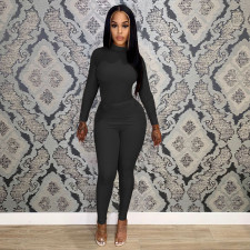 Solid Long Sleeve Two Piece Pants Set FOSF-8114