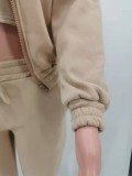 Solid Fleece Zipper Hoodie+Tank Top+Pants 3 Piece Sets TK-6209
