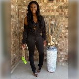 Casual Sports Zipper Coat And Pants 2 Piece Sets XYF-9168