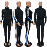 Casual Sports Zipper Coat And Pants 2 Piece Sets XYF-9168