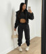 Solid Fleece Zipper Hoodie+Tank Top+Pants 3 Piece Sets TK-6209