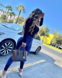 Sexy Printed Long Sleeve Two Piece Sets OMY-80077