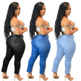 Denim Mid Waist Skinny Jeans Pants LSD-9070-2