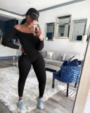 Sexy Slash Nedk Long Sleeve Tight Jumpsuit YD-8554
