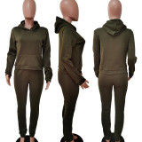 Casual Solid Hoodies Pants Two Piece Sets LSD-90355