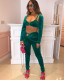 Sexy Velour Long Sleeve Two Piece Pants Set JZHF-8092