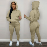 Casual Solid Hoodies Pants Two Piece Sets LSD-90355