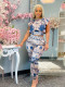 Plus Size Printed Short Sleeve Two Piece Sets JZHF-8041