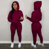 Casual Solid Hoodies Pants Two Piece Sets LSD-90355