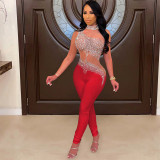 Sexy Hot Drilling Sleeveless Backless Jumpsuit SH-390245