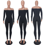 Sexy Slash Nedk Long Sleeve Tight Jumpsuit YD-8554