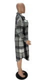 Classic Plaid Print Full Sleeve Long Coat XYF-9121