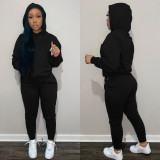 Casual Solid Hoodies Pants Two Piece Sets LSD-90355