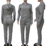 Casual Solid Hoodies Pants Two Piece Sets LSD-90355