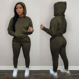 Casual Solid Hoodies Pants Two Piece Sets LSD-90355