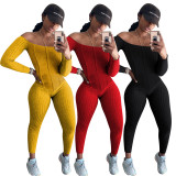 Sexy Slash Nedk Long Sleeve Tight Jumpsuit YD-8554