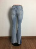 Denim Ripped Hole Flared Jeans LX-5010