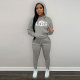 Casual Fleece Hoodies Pants Two Piece Sets DDF-88140