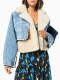 Fleece Patch Denim Jacket LMDF-10205