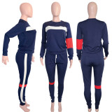 Plus Size Casual Sports Long Sleeve Two Piece Sets SH-0181