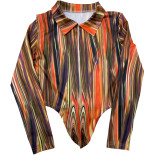 Casual Printed Blouse Top And Pants 2 Pece Sets MDF-5279