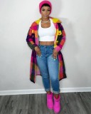 Casual Plaid Full Sleeve Long Coats HMS-5528