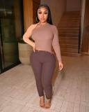 Sexy Patchwork Long Sleeve Slim Jumpsuit MDF-5280