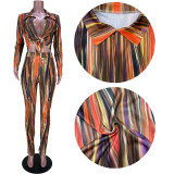 Casual Printed Blouse Top And Pants 2 Pece Sets MDF-5279