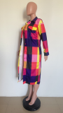 Casual Plaid Full Sleeve Long Coats HMS-5528