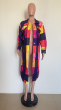 Casual Plaid Full Sleeve Long Coats HMS-5528