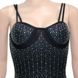 Sexy Mesh Hot Drilling Spaghetti Strap Jumpsuit SH-390250