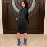 Sexy Velvet Mesh Patchwork Long Sleeve Midi Dress BN-9316