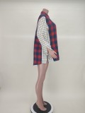 Plaid Patchwork Long Sleeve  Shirt Top ASL-6533