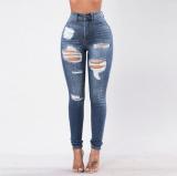 Plus Size Denim Ripped Hole Skinny Jeans MOF-6663