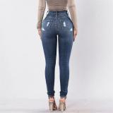 Plus Size Denim Ripped Hole Skinny Jeans MOF-6663