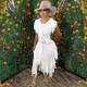 Solid Knitted Tassel Sleeveless Midi Dress TR-1190