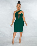 Sexy Patchwork Off Shoulder Bodycon Dress BS-1302