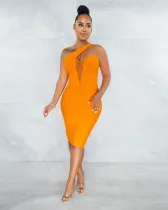 Sexy Patchwork Off Shoulder Bodycon Dress BS-1302