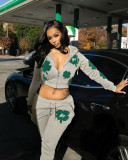 Casual Hooded Zipper Coat And Pants 2 Piece Sets QY-5266