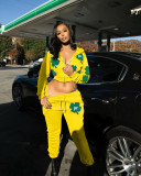 Casual Hooded Zipper Coat And Pants 2 Piece Sets QY-5266